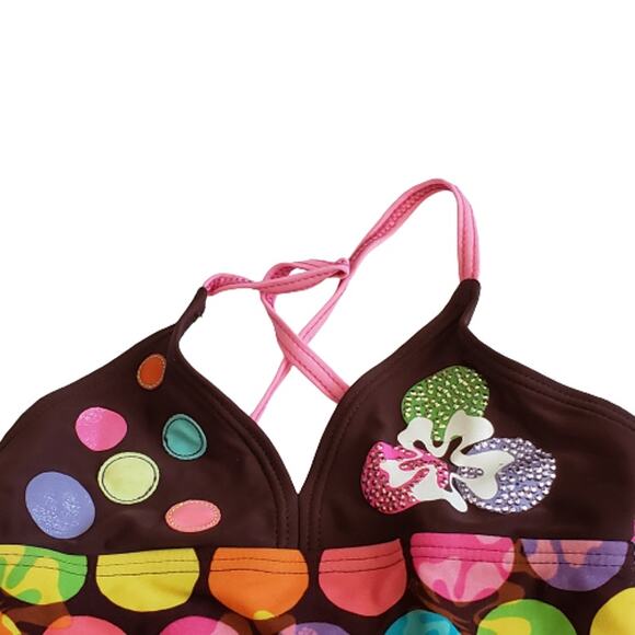 2 FOR $5 SALE Girl's Gossip Girl One Piece  Bathing Suit Size 5 - Picture 3 of 11